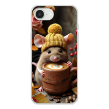 Друкований чохол 'Звірята з кавою' для iPhone 16e – Мишка з кавою