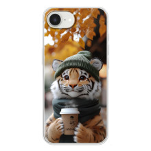 Друкований чохол 'Звірята з кавою' для iPhone 16e – Тигр з кавою