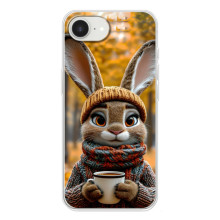 Друкований чохол 'Звірята з кавою' для iPhone 16e – Зайчик з кавою