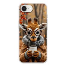Друкований чохол 'Звірята з кавою' для iPhone 16e – Жираф з кавою