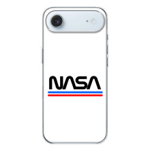 Силиконовый бампер с принтом "Наса" на iPhone 17 Air – NASA на белом фоне