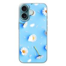 Чохол з Квітами для iPhone 17 Air (ромашки на блакитному)