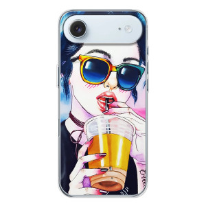 Чехол с картинкой Модные Девчонки iPhone 17 Air – Девушка с коктейлем