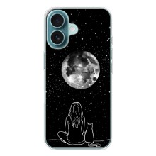 Чехол с рисунком кот на iPhone 17 Air (Девушка с котом)