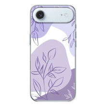 Силиконовый чехол с принтом в цветах на iPhone 17 Air (Фиолетовый дизайн)