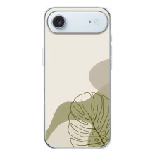 Силиконовый чехол с принтом в цветах на iPhone 17 Air (Монстера зелёная)