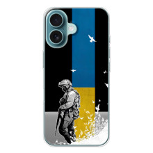 Чехол с украинским воином на iPhone 17 Air (Воин с флагом)