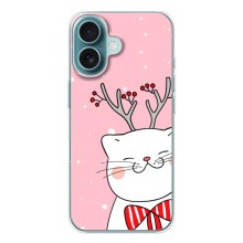 Новогодние Чехлы для Айфон 17 Air (VPrint) (Зимний кот)