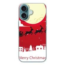 Рождественские Чехлы для iPhone 17 Air (VPrint) (Санта с оленями)