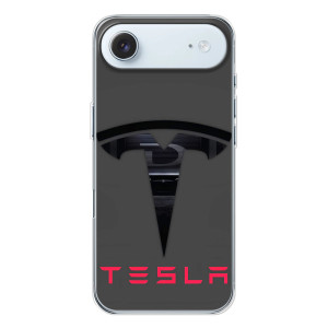 Силиконовый бампер с картинкой машины на iPhone 17 Air – Logo TESLA
