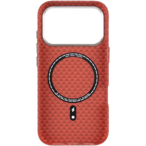 Чехол TPU+PC KVZV Triangular Pattern with Magnetic Fit для Apple iPhone 17 Pro Max / 18 Pro Max 6.9 – Красный
