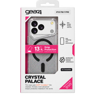 Чохол TPU+PC Gear4 Crystal Palace Shine with Magnetic Fit для Apple iPhone 17 Pro Max / 18 Pro Max – Чорний
