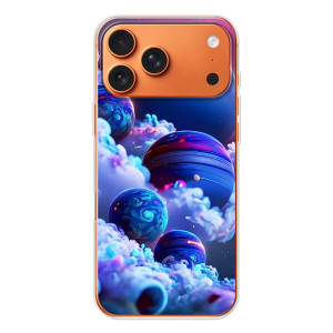 Чехлы КОСМОС для iPhone 17 Pro Max – Синие планеты