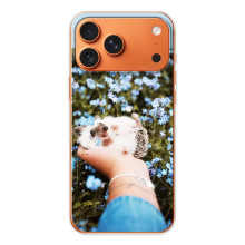 Чехлы с изображением разных животных для iPhone 17 Pro Max (Ежик на руках)
