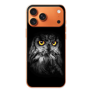 Чехлы с принтом СОВЫ для iPhone 17 Pro Max – Сова на чёрном
