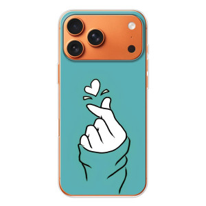 Чехлы (Знак сердечка) на iPhone 17 Pro Max – Сердечко на бирюзовом