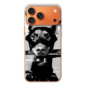 Чехол ДОБЕРМАН для iPhone 17 Pro Max (Опасный доберман)