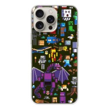Чехол Майнкрафт на iPhone 17 Pro Max (AlphaPrint) Minecraft (Коллаж Майнкрафт)