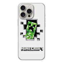 Чехол Майнкрафт на iPhone 17 Pro Max (AlphaPrint) Minecraft (крипер Майнкрафт)