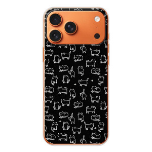 Чохол на тематику: Коти для iPhone 17 Pro Max – Котики на чорному