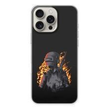 Силиконовый чехол с картинкой "Герой Pubg" на iPhone 17 Pro Max – В огне