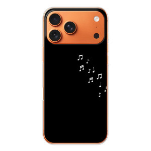 Чехол с картинками на черном фоне для iPhone 17 Pro Max – Ноты