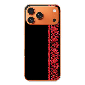 Силиконовый Чехол на iPhone 17 Pro Max с картинкой Вышиванки – Вышиванка на черном