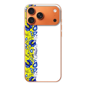 Силиконовый Чехол на iPhone 17 Pro Max с картинкой Вышиванки – Желто-синяя вышиванка