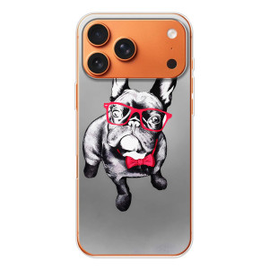 Чохол (ТПУ) Милі песики для iPhone 17 Pro Max – Бульдог в окулярах