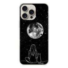 Чехол с рисунком кот на iPhone 17 Pro Max (Девушка с котом)