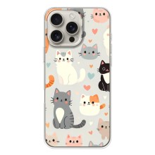 Чехол с рисунком кот на iPhone 17 Pro Max (Коллаж котов)