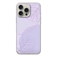 Чохол квітковий дизайн для iPhone 17 Pro Max – Монстера фіолетова