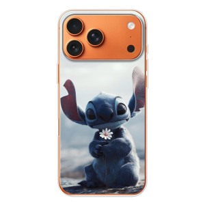 Чехол с рисунком Стич для iPhone 17 Pro Max – Стич с цветочком