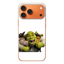 Печатный чехол с принтом Шрек для iPhone 17 Pro Max – Шрек осел и кот