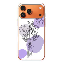 Силконовий чохол з принтом в квітах на iPhone 17 Pro Max (Фіолетовий букет)