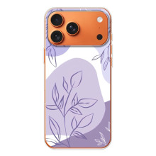 Силконовий чохол з принтом в квітах на iPhone 17 Pro Max (Фіолетовий дизайн)