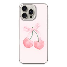 Чехол с розовым рисунком для iPhone 17 Pro Max (Розовые вишни)