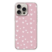 Чехол с розовым рисунком для iPhone 17 Pro Max (Сердечки на розовом)