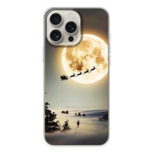Новогодние, Праздничные Чехлы для iPhone 17 Pro Max - 2024 год (Санта на луне)