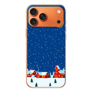 Силиконовый бампер на рождество для iPhone 17 Pro Max – Город в снегу