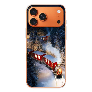 Силиконовый бампер на рождество для iPhone 17 Pro Max – Поезд
