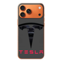 Силиконовый бампер с картинкой машины на iPhone 17 Pro Max – Logo TESLA
