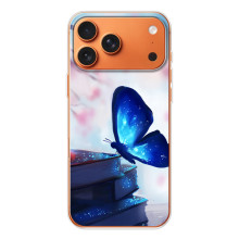 Силиконовый бампер с картинкой животных для iPhone 17 Pro Max (Бабочка синяя)