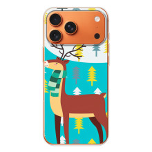 Силиконовый бампер с картинкой животных для iPhone 17 Pro Max (Олень с шарфом)