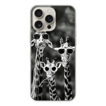 Силиконовый чехол с КАРТИНКАМИ лето для iPhone 17 Pro Max (AlphaPrint) (Жирафы в очках)