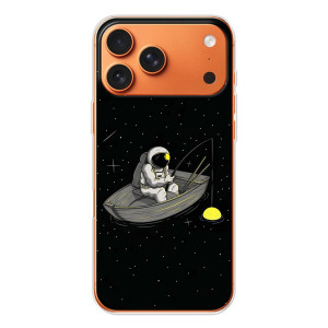 Силиконовый Чехол с принтом "Космонавты" на iPhone 17 Pro Max – Космонавт на рыбалке