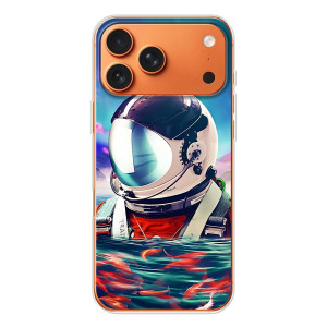 Силиконовый Чехол с принтом "Космонавты" на iPhone 17 Pro Max – Космонавт в воде