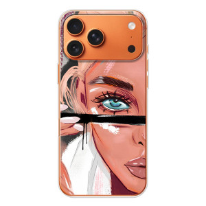 Силиконовый Чехол на iPhone 17 Pro Max с картинкой Стильных Девушек – Девушка и ресницы