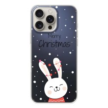 Зимние Чехлы для Айфон 17 Pro Max - прозрачный фон (Рождественский заяц)