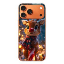 Яркий чехол для iPhone 17 Pro Max с Зимними Оленятами – Олень в шарфе